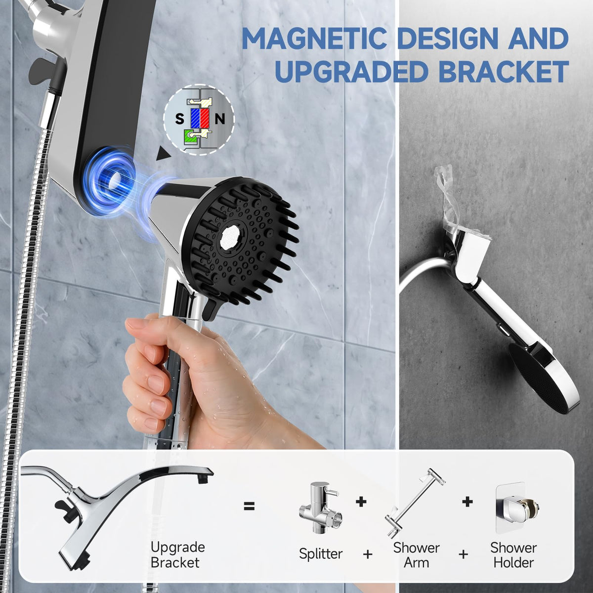 Shower Head with Handheld (Chrome)