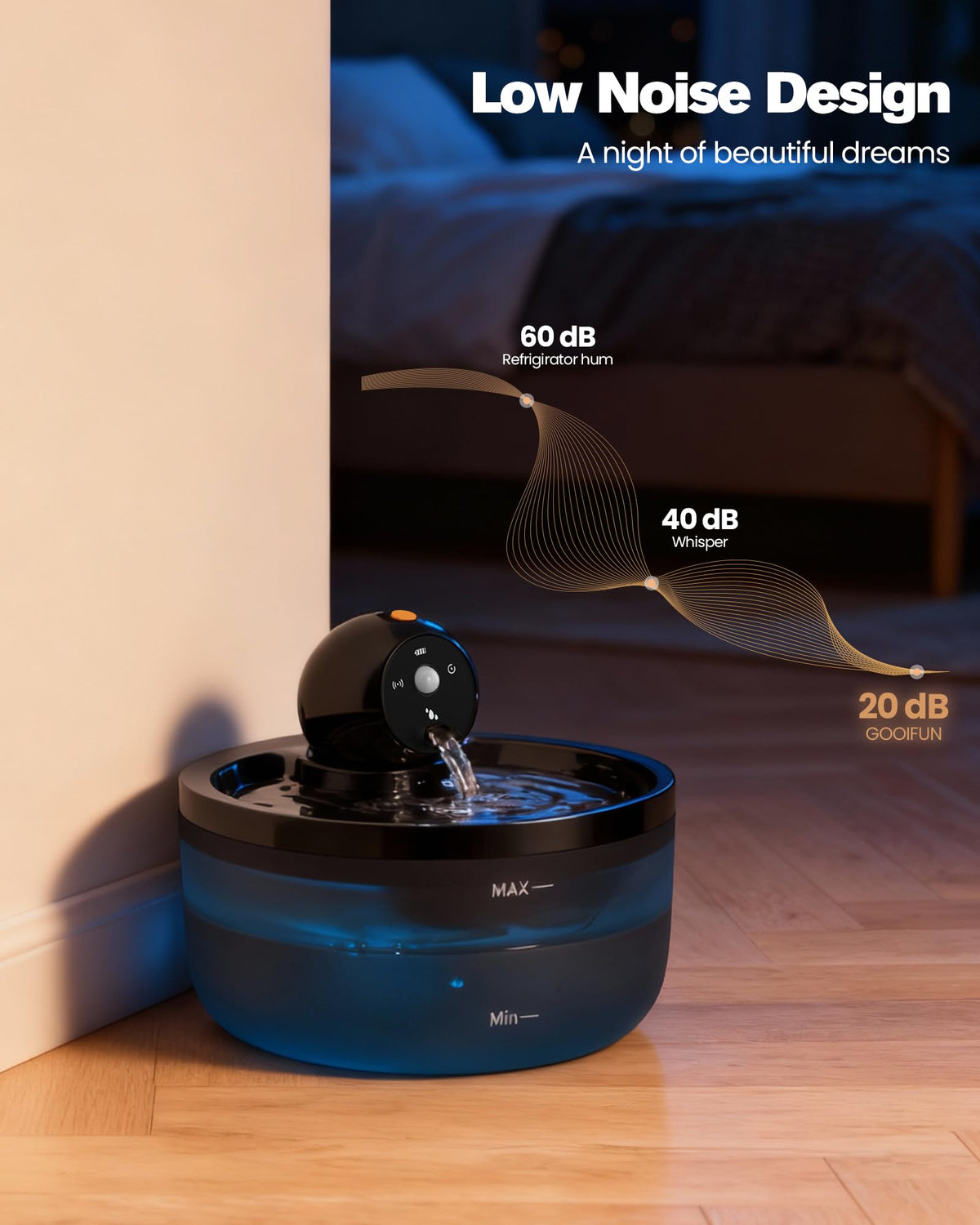 Cat Water Fountain Wireless Cordless
