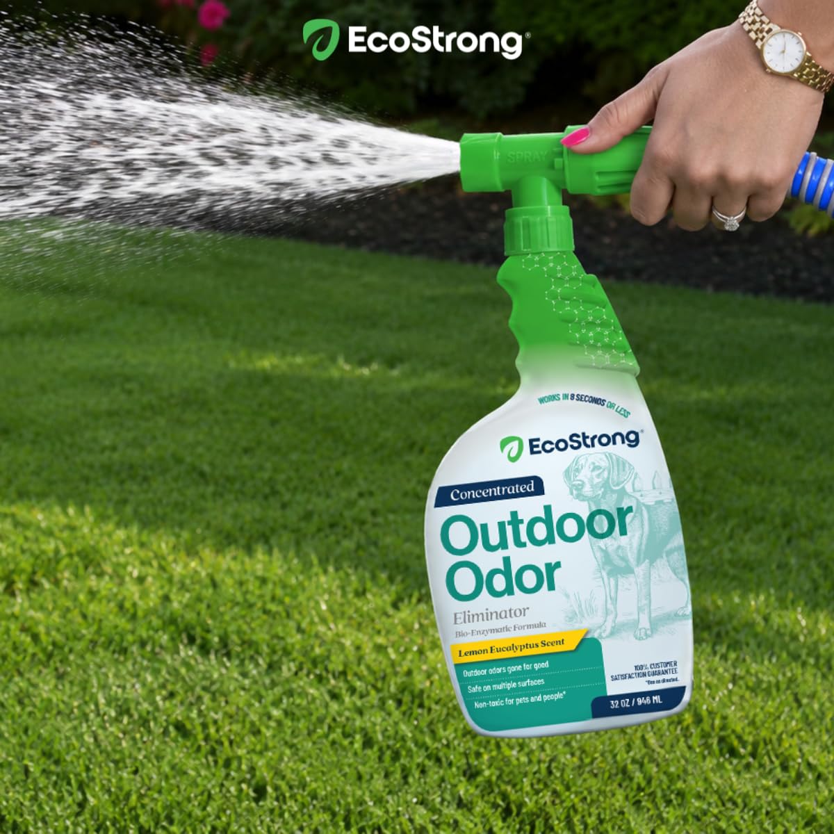 Outdoor Odor Eliminator Outside Dog Urine Enzyme Cleaner Powerful Pet (1 Count (Pack of 1) / 160 oz Bundle w Sprayer)