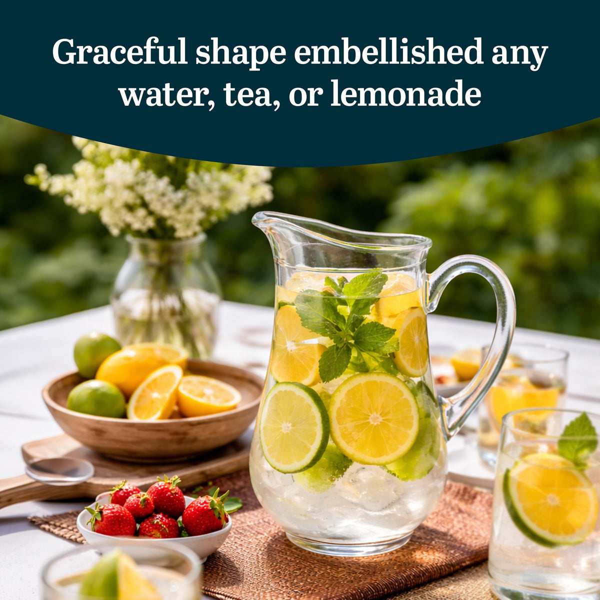 Atlantis Clear Glass Pitcher with Handle for Water & Juice (Atlantis)