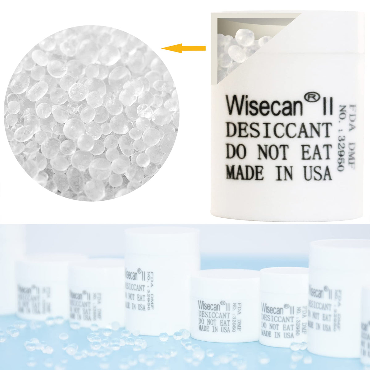 3 Gram 50 Pack Silica Gel Canister