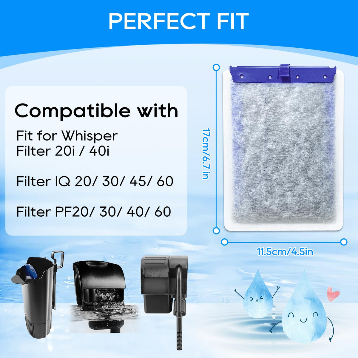 8 Pack Large Filter Cartridges Compatible with Tetra Whisper Bio (Large,8 Pack)