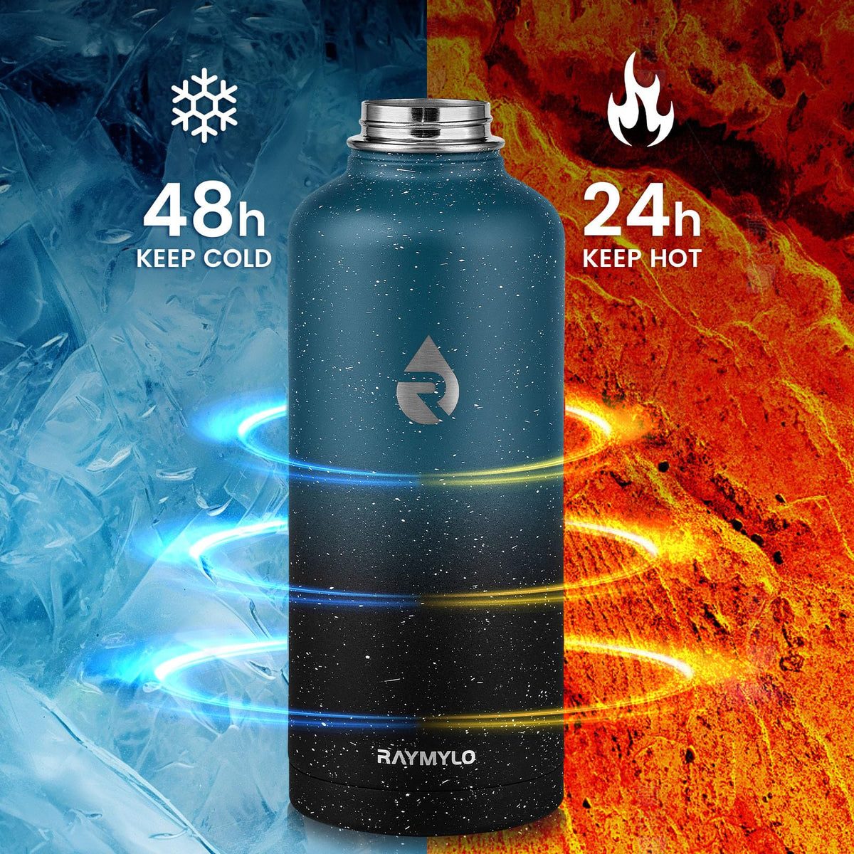 Insulated Water Bottle 87 oz (Starry Indigo Black Gradient / 87 Ounces)