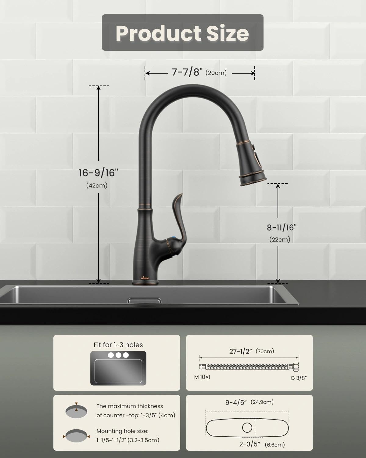 Antique Pull Down Kitchen Faucet with Sprayer Oil Rubbed Bronze (Oil Rubbed Bronze)
