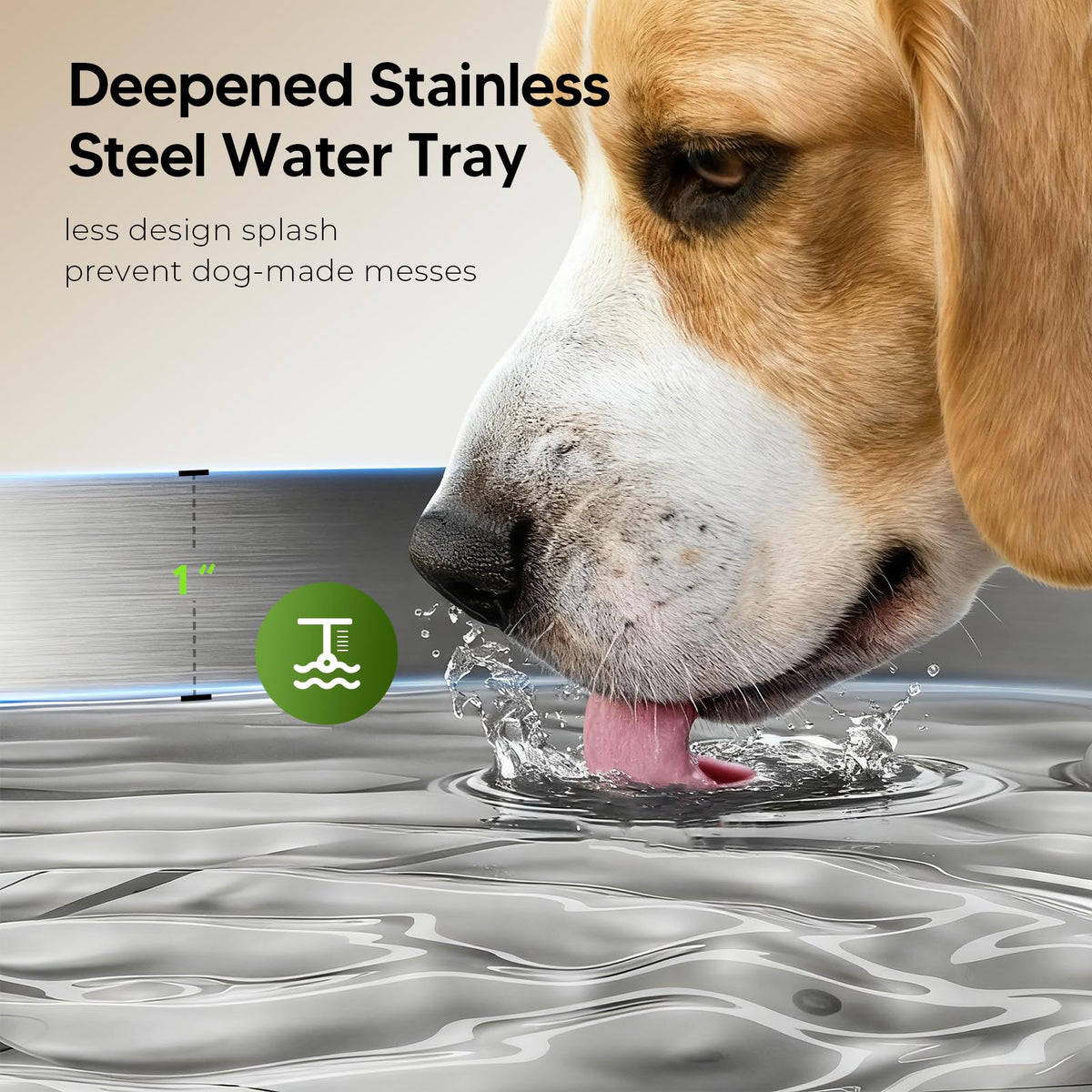 Stainless Steel Dog Water Fountain for Large Dogs