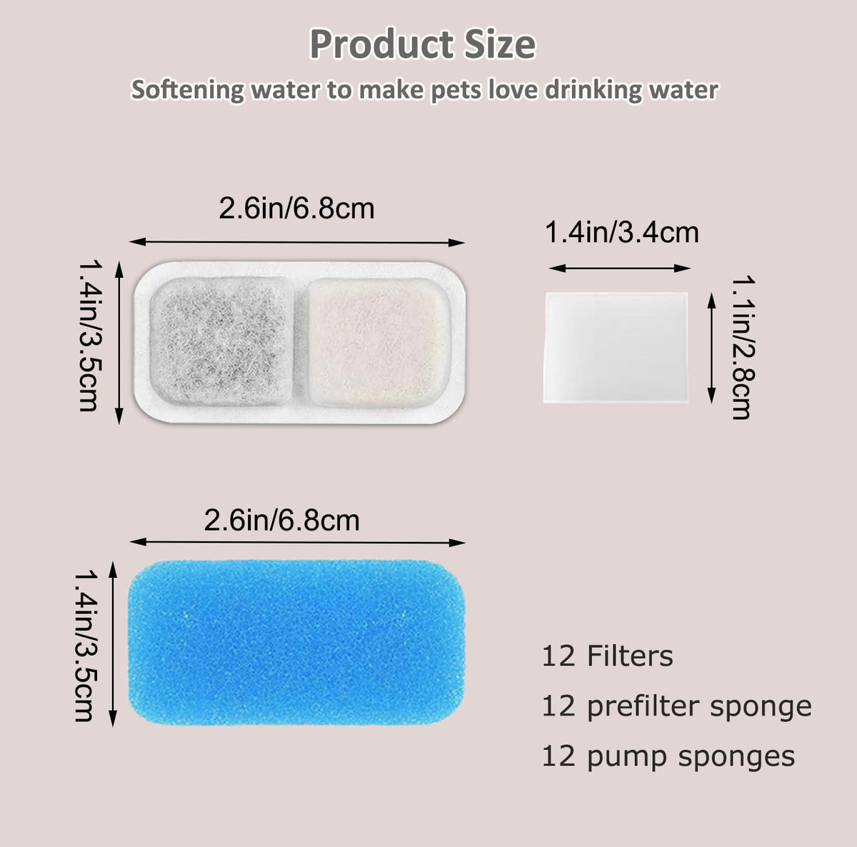 Pet Fountain Filters Fit for oneisall PWF
