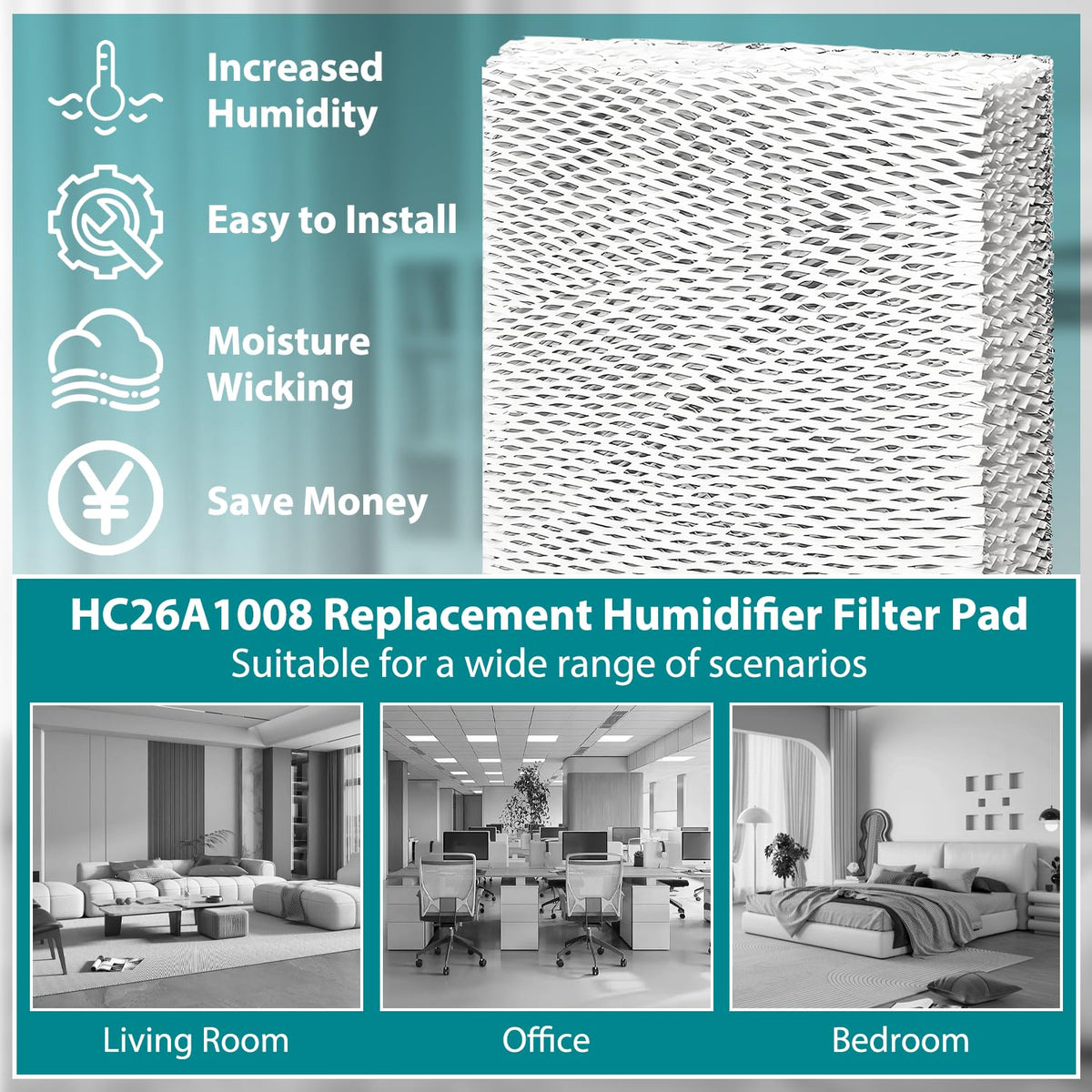 HC26A1008 Replacement Humidifier Filter Pad for Honeywell HE360