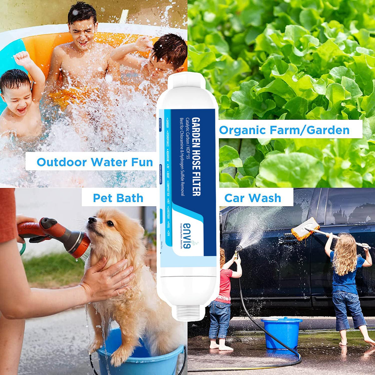 Catalytic Carbon KDF Inline Garden Hose Filter Removes Chloramine