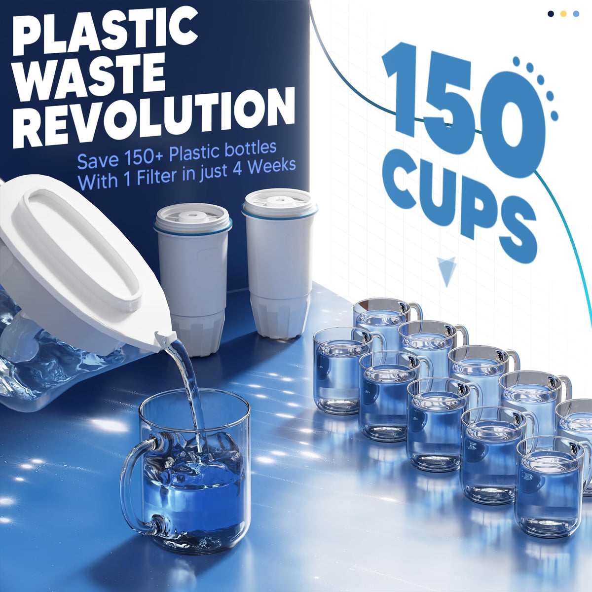 Upgraded Water Filter Replacement Fit for Zero Pitcher and Dispenser ZR