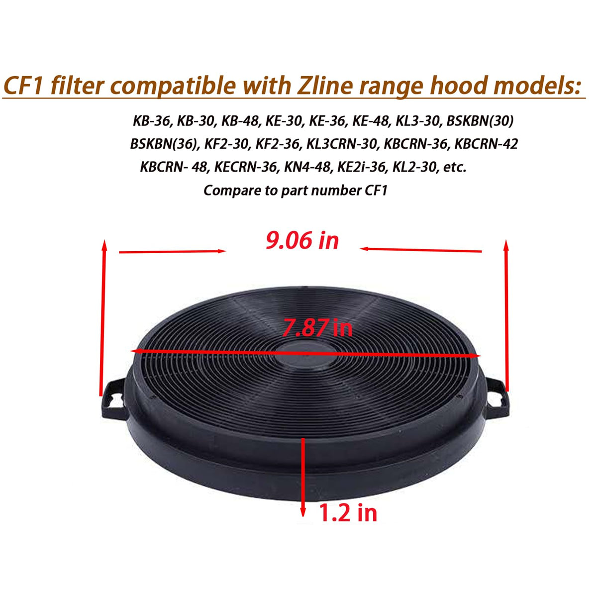 8 Pack CF1 Range Hood Carbon Filters Compatible for Zline KB