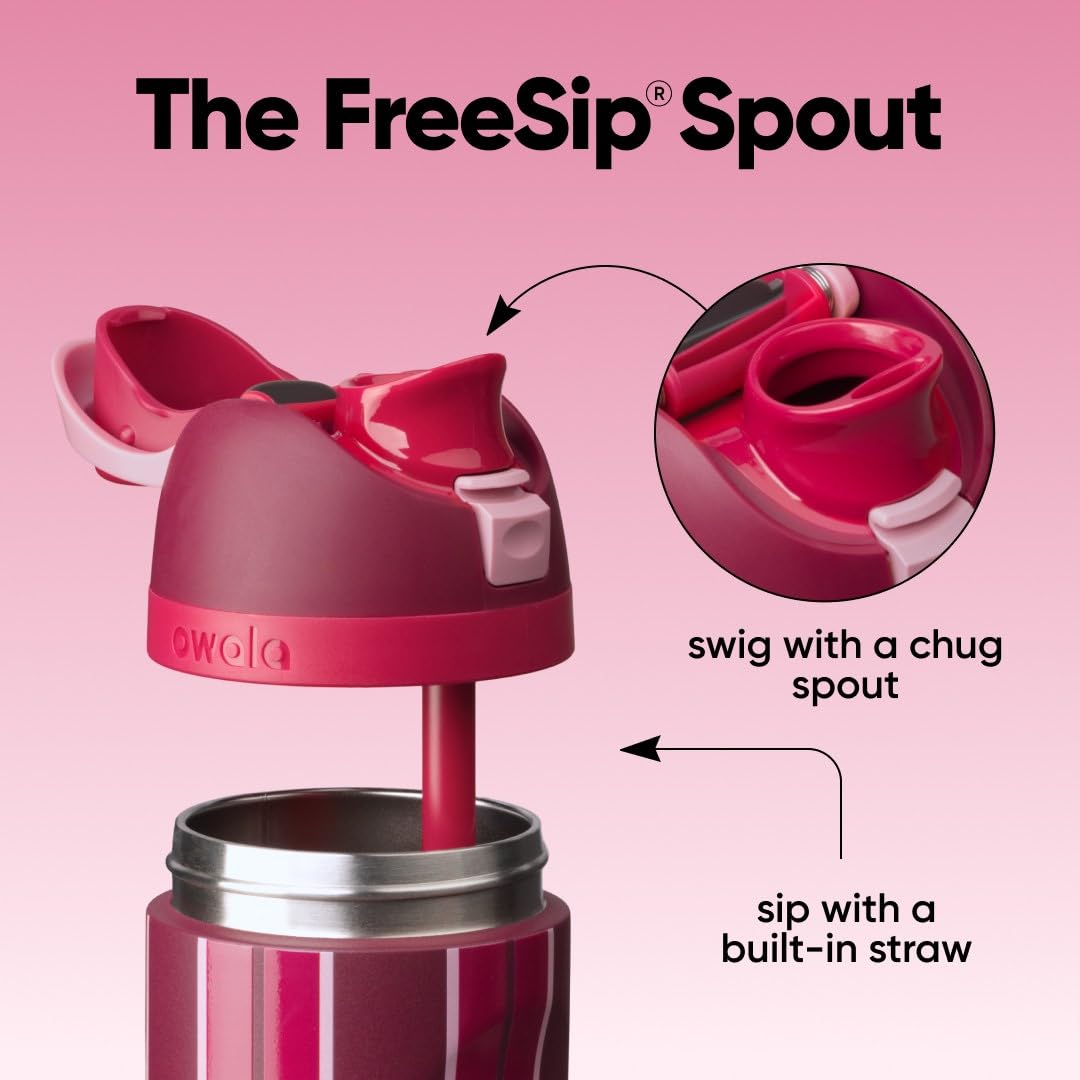 FreeSip Stainless Steel Water Bottle 24 oz Punch Line (Punch Line / 24 Ounces)