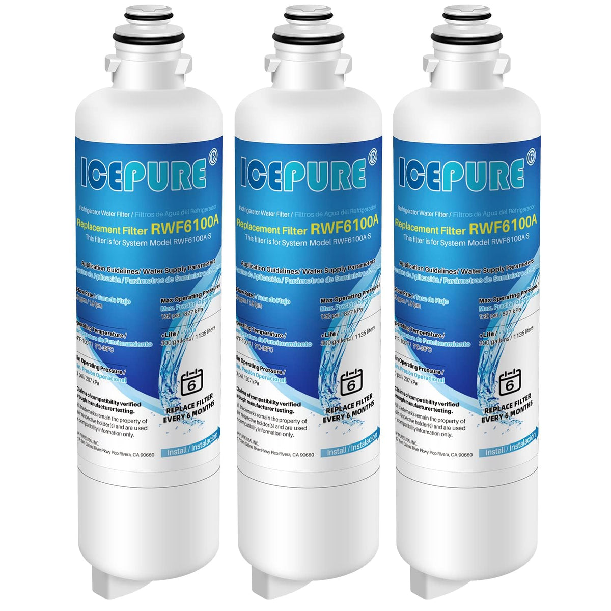 BORPLFTR50 Water Filter Replacement for Bosch 11032531 (Chlorine, Odor Removal / 3 Count (Pack of 1))