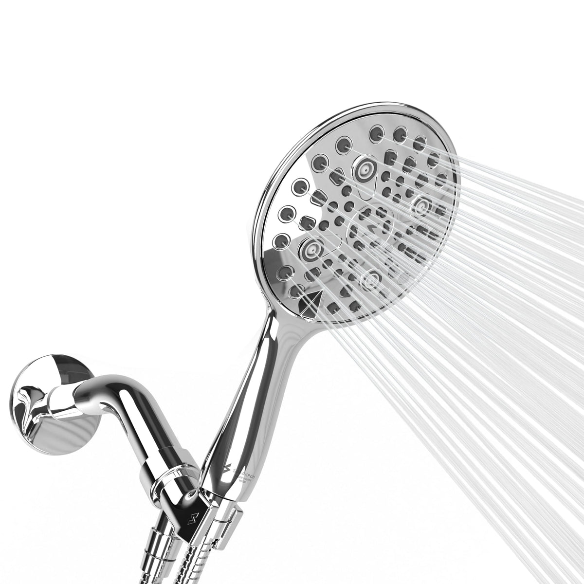 6 Spray Setting High Pressure Hand Held Shower Head (1. Luxury Polished Chrome)