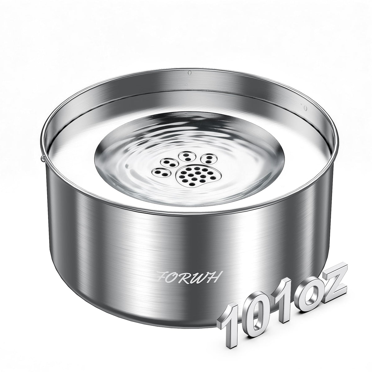 304 Stainless Steel Dog Water Bowl No Spill (Stainless)