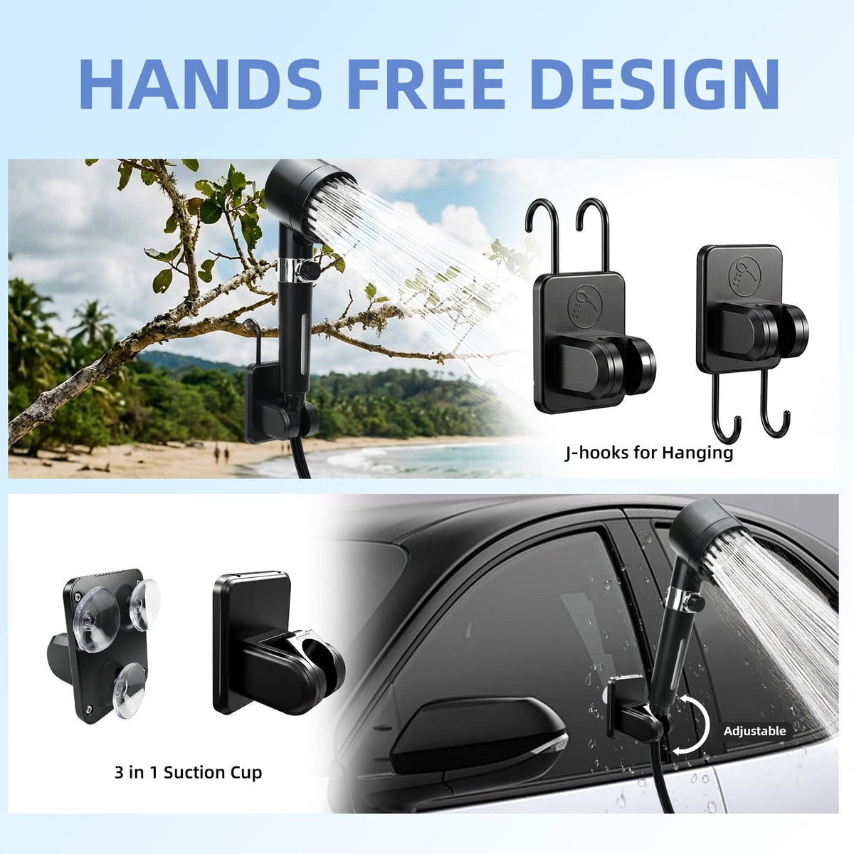 Portable Shower for Camping (BLACK)