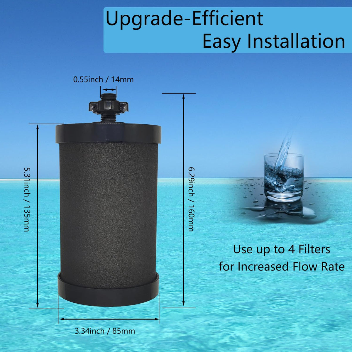 2387 Filter Compatible with Alexapure Water Filter Replacement 1 Pack (6.5 inch)