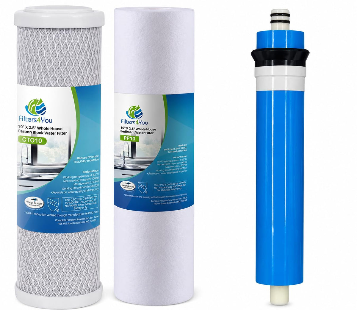 3 Stage RO Filter Set with 100 GPD Membrane (100 GPD)