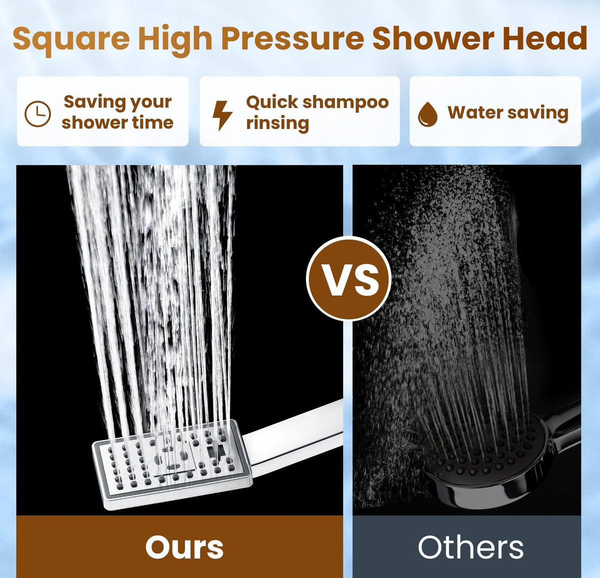 Rain Shower Head with Handheld Spray (Dual Shower Head / Chrome)