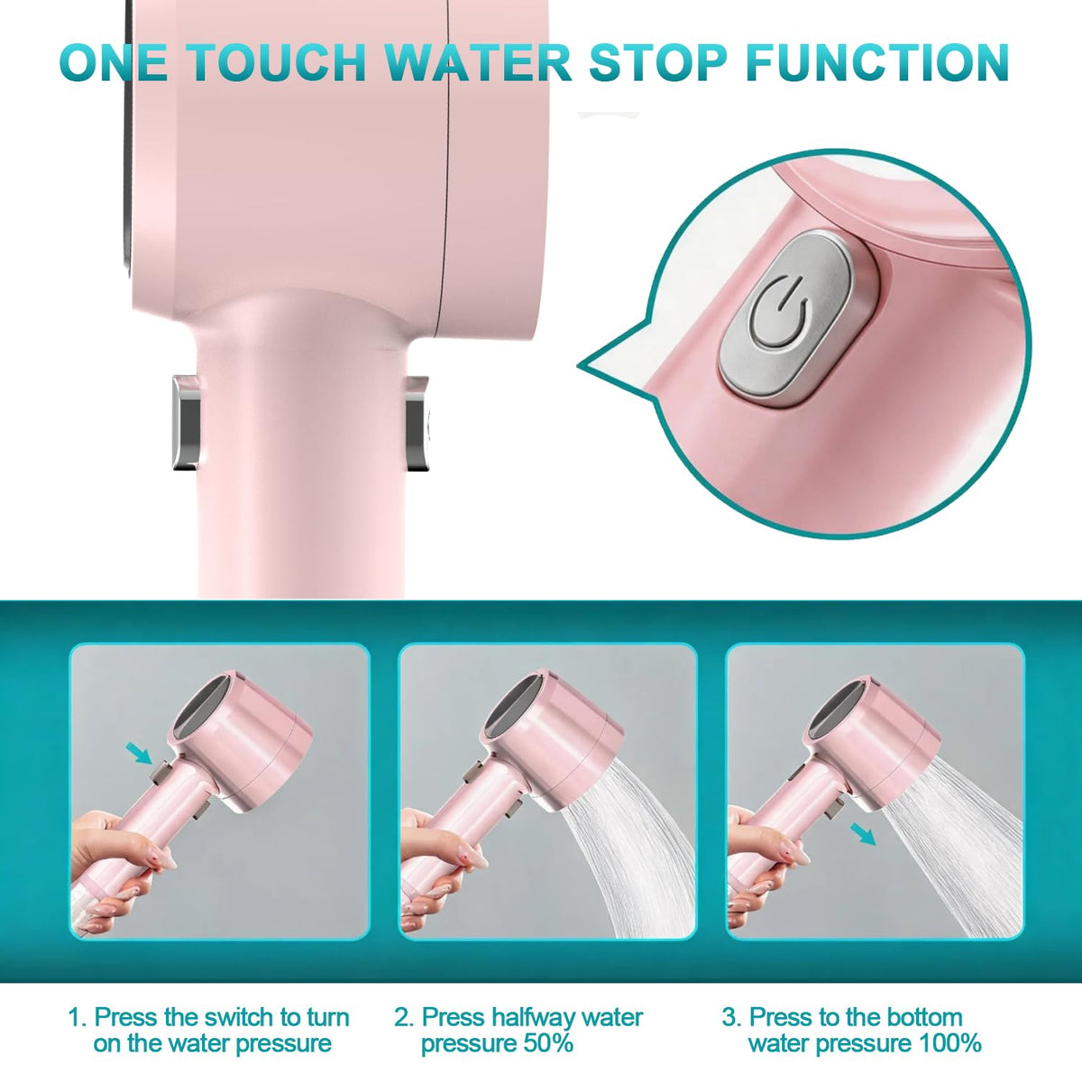 Shower Head with Handheld (Pink)