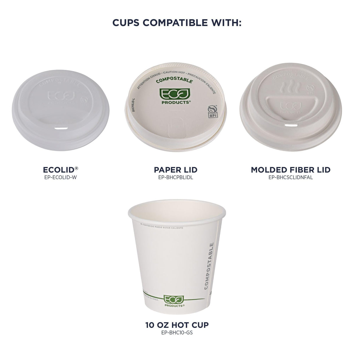 GreenStripe Disposable Paper Hot Cups (10oz)