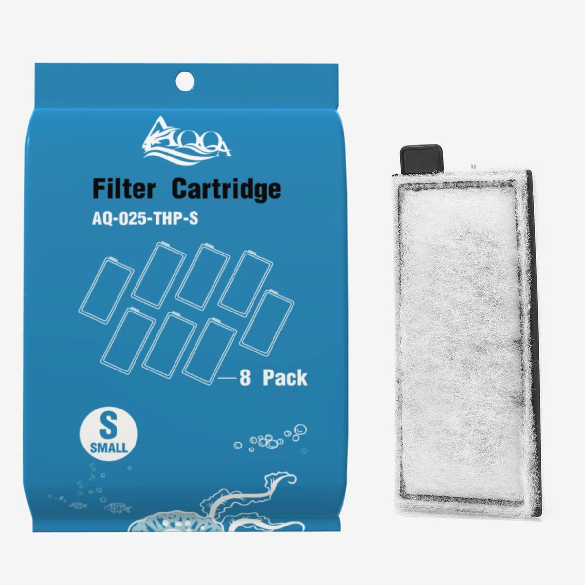 8 Pack Aquarium Filter Cartridge Replacement Fish Tank Filter Cartridge for Aquarium Internal Filter (8 Pack Filter Cartridge-S)