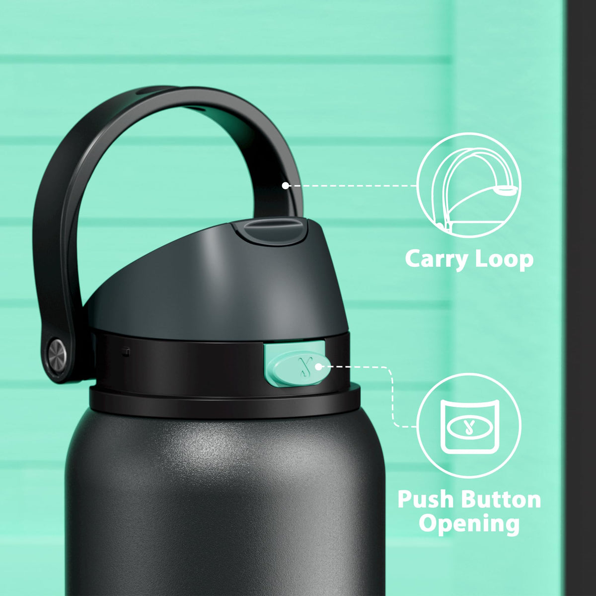 40 oz Insulated Stainless Steel Water Bottle for Sports (Foggy Tide / 40 Ounces)
