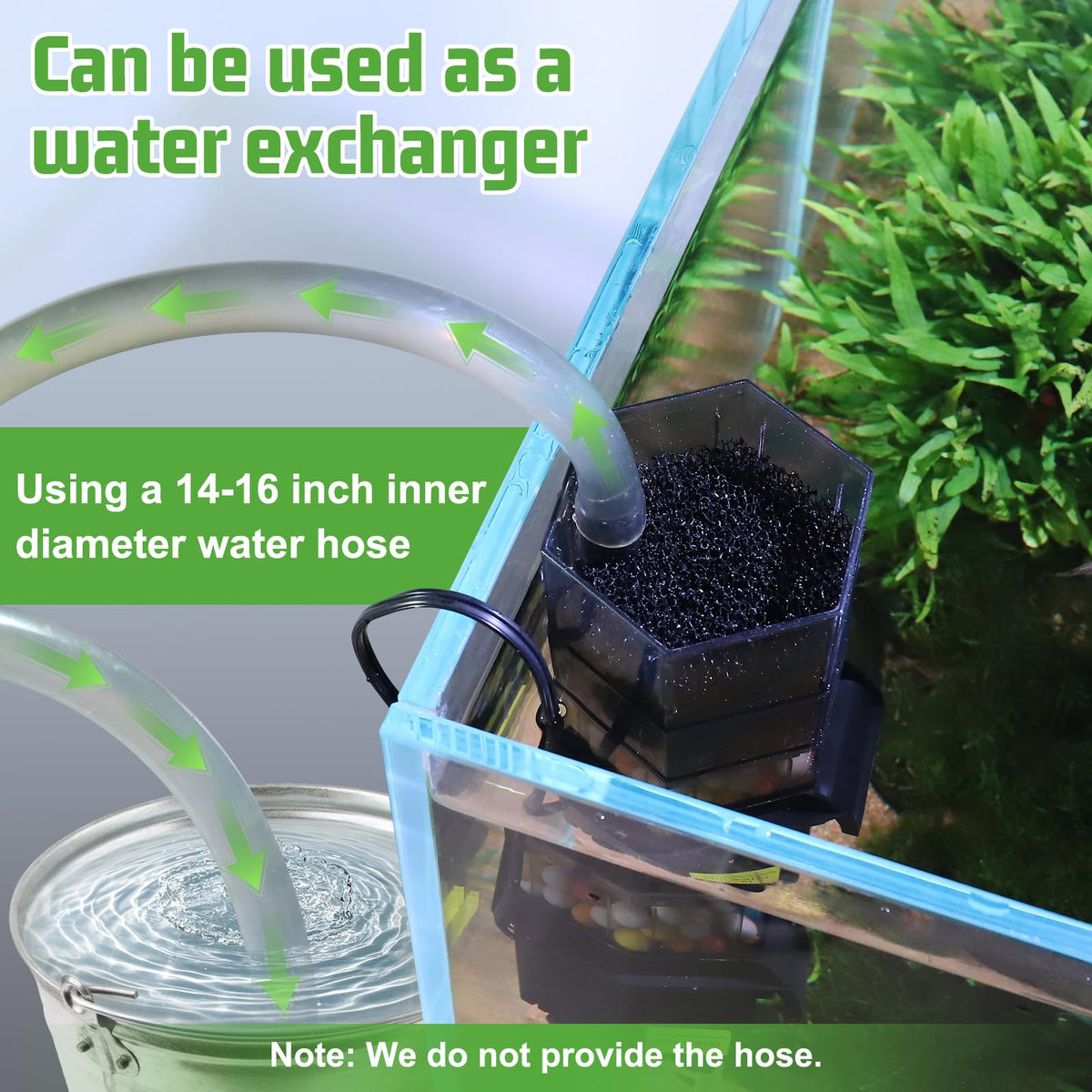 Turtle Tank Filter with Adjustable Flow for Reptiles Frogs (M)