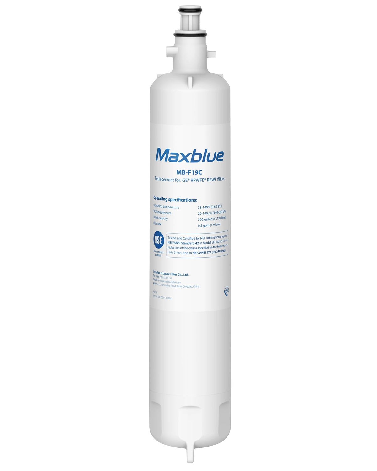 MB F19C Refrigerator Water Filter Replacement for GE® RPWFE®