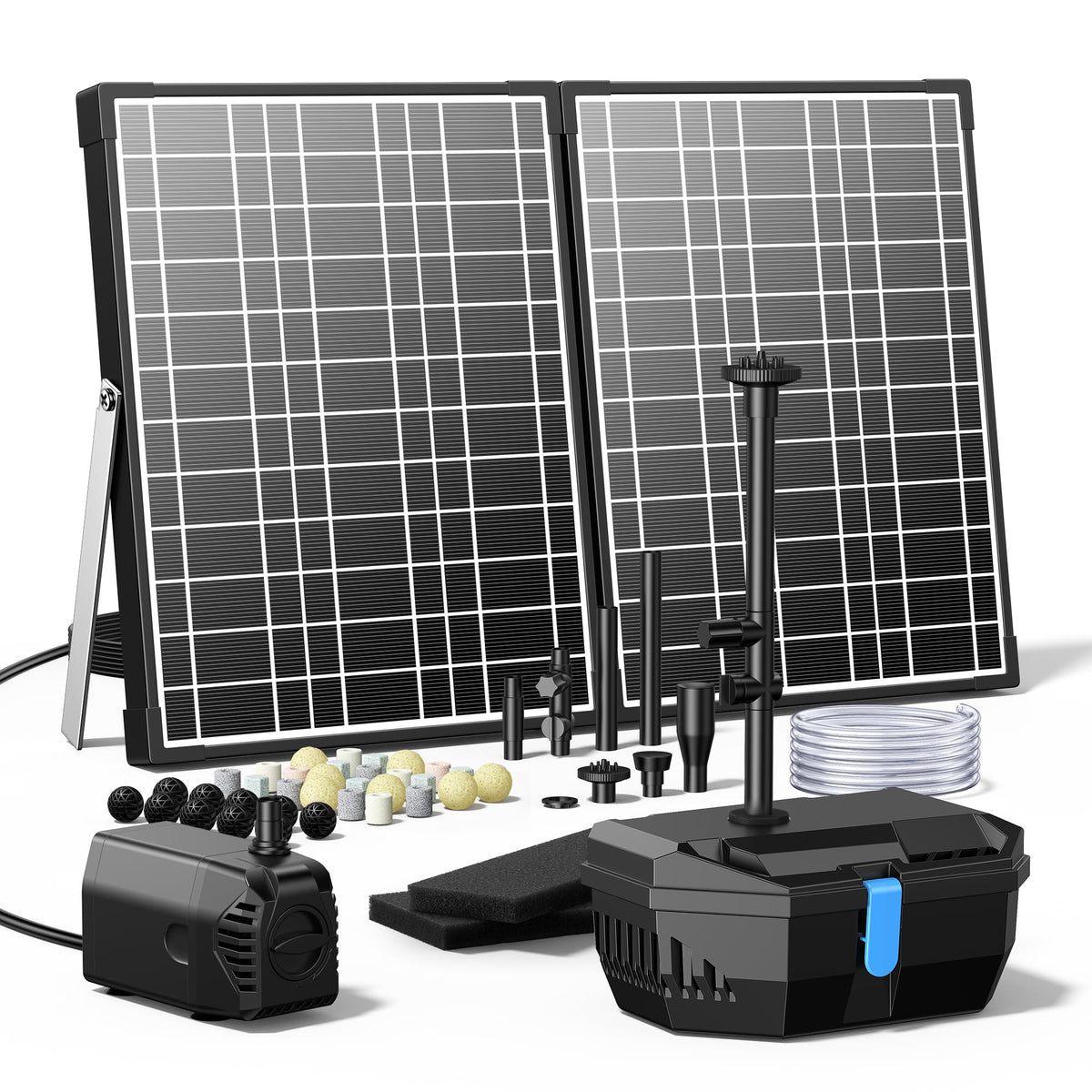 30W Solar Pond Filter Fountain with 200 GPH Water Pump Outdoor (30W)