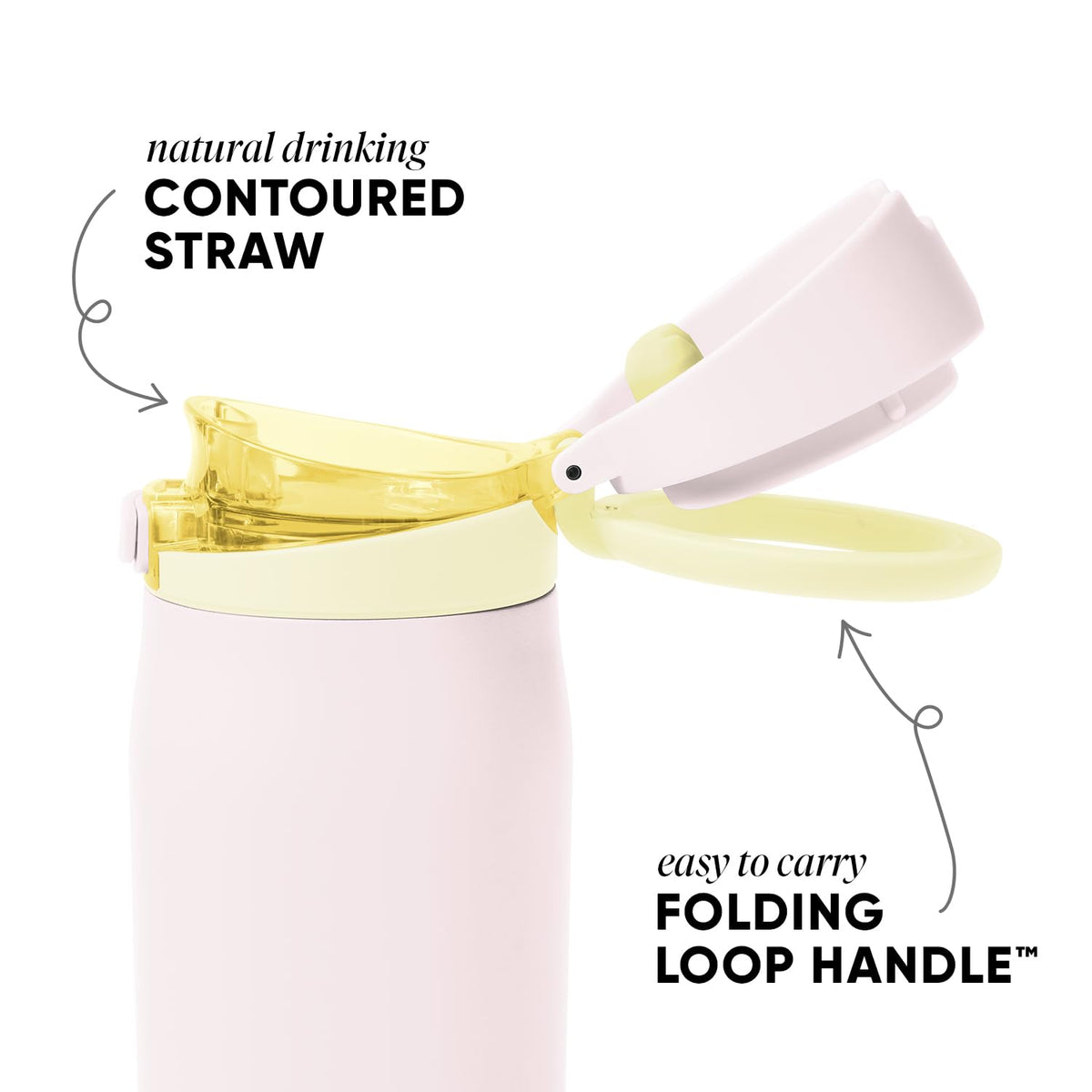 Water Bottle with Straw & Handle (30 Ounces / -Coconut Cream Mix)