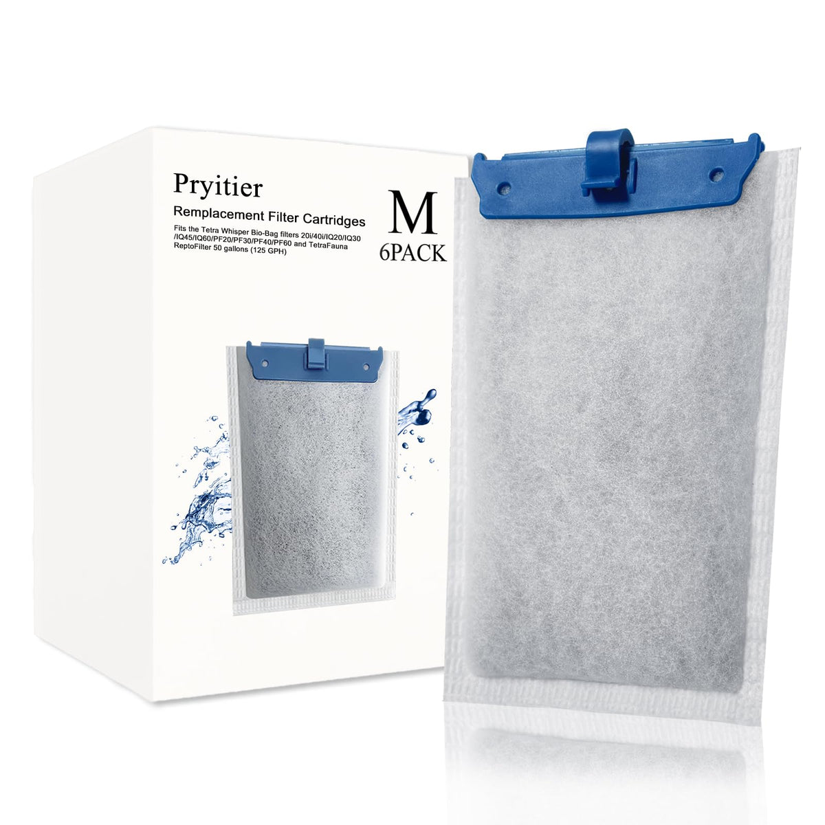 6 Pack Filter Cartridge Compatible with Whisper Bio (6 Pack Medium)