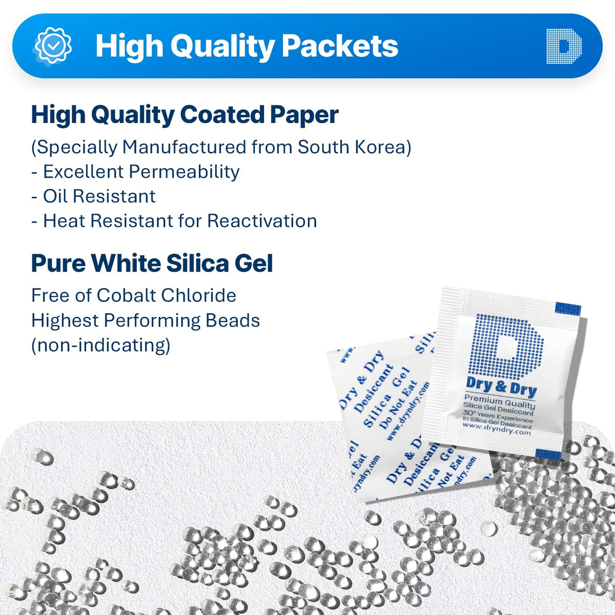 1 Gram [5000 Packets] Silica Gel Packets Desiccants (1 Gram)