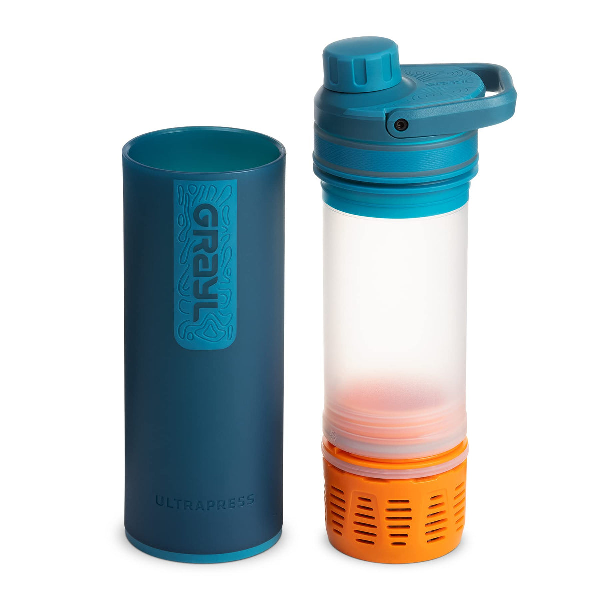 UltraPress 16.9 oz Water Purifier & Filter Bottle (Forest Blue)