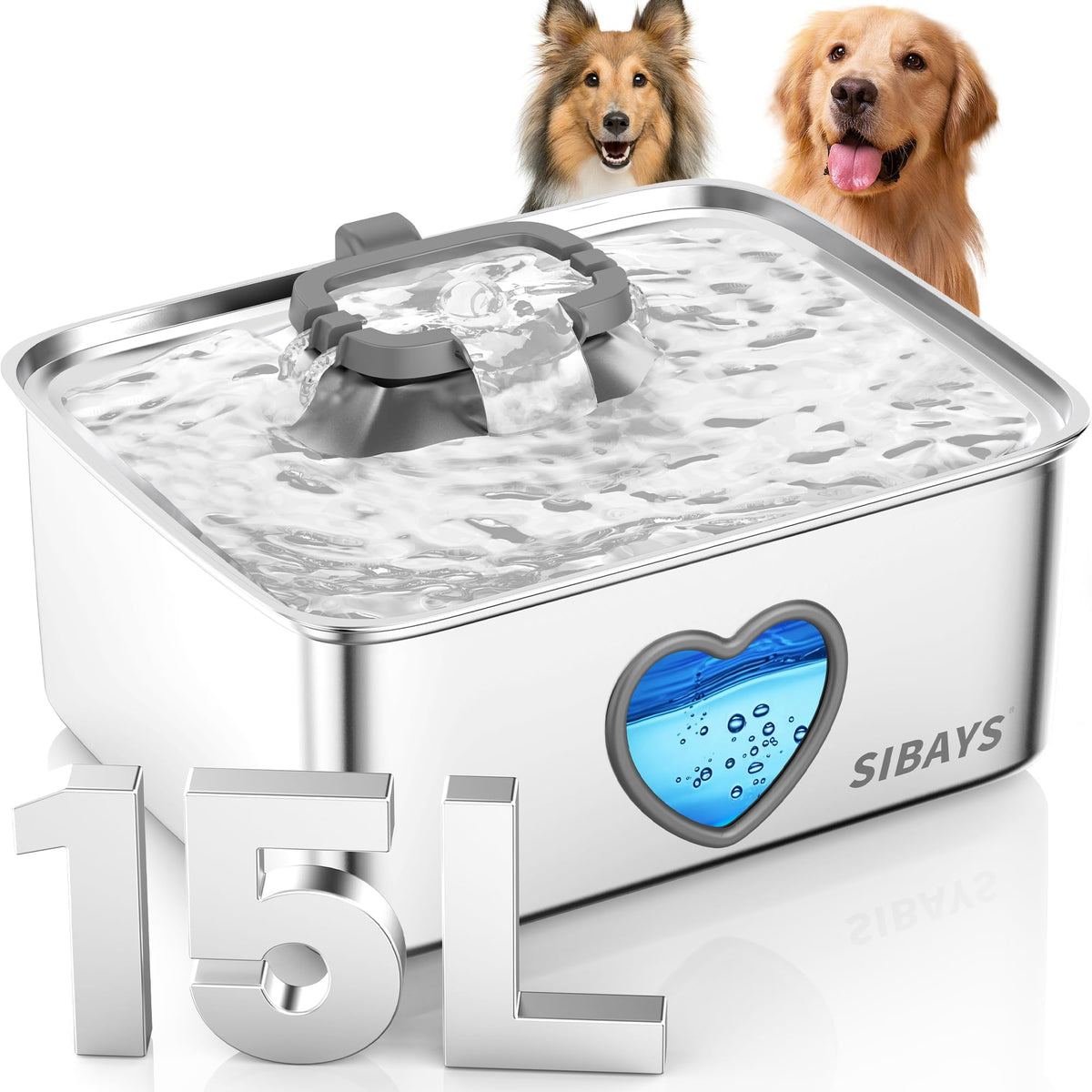 15L Large Dog Water Fountain