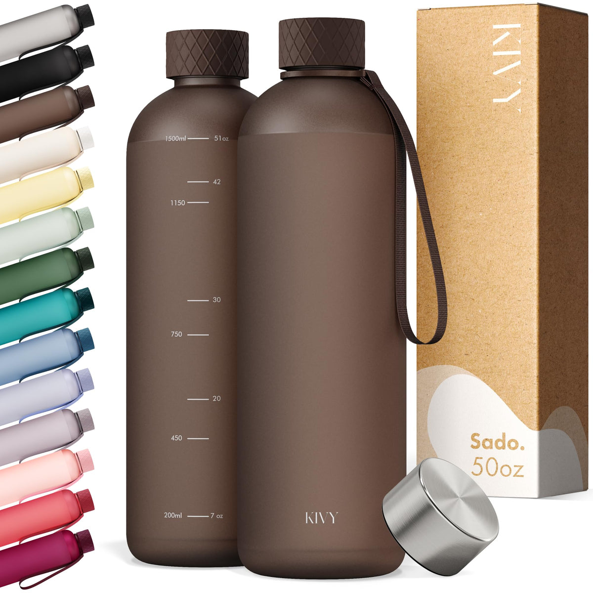 Large Water Bottle 50oz Tritan (Mocha Brown / 50oz)