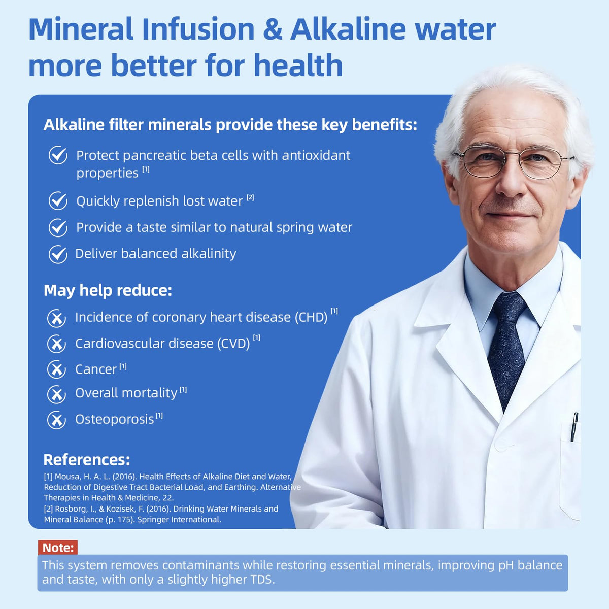 Countertop RO Water Filter System with Remineralization (bluish-gray)