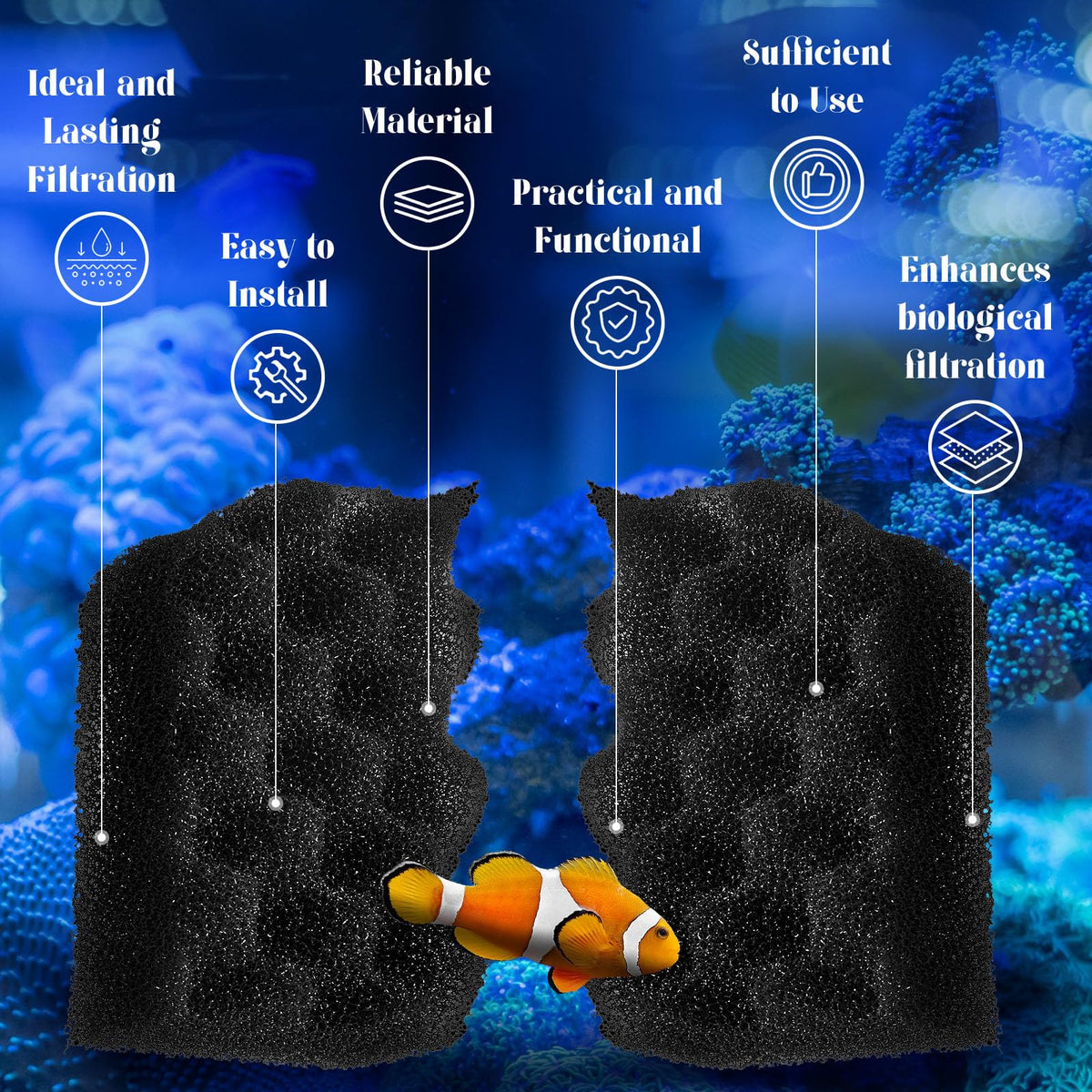 20 Pcs Aquarium Filter Foam
