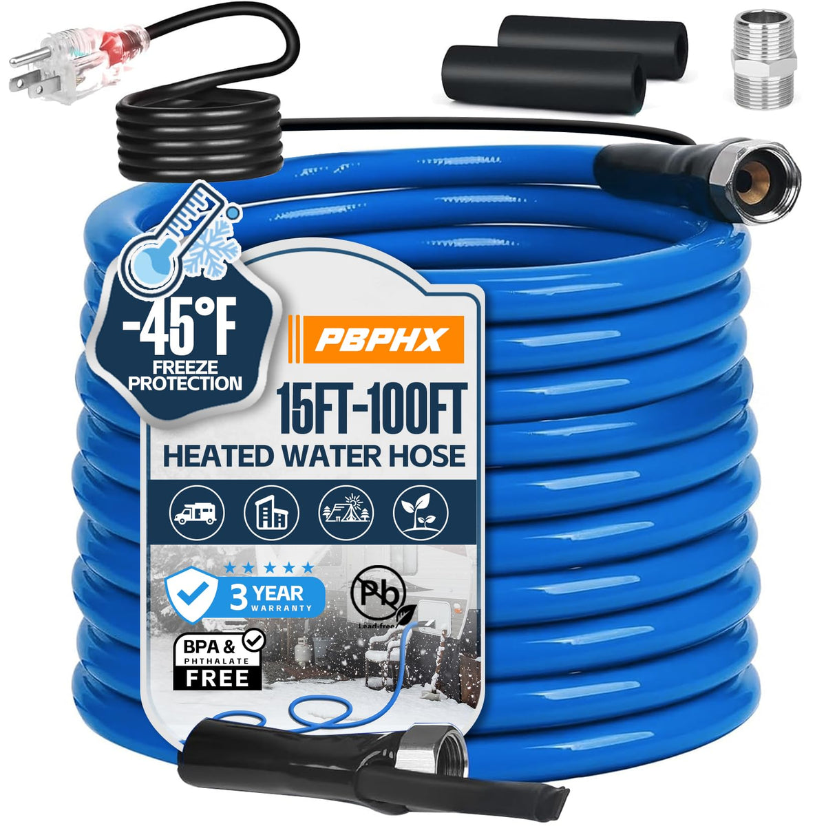 15FT Heated Water Hose for RV (15FT)