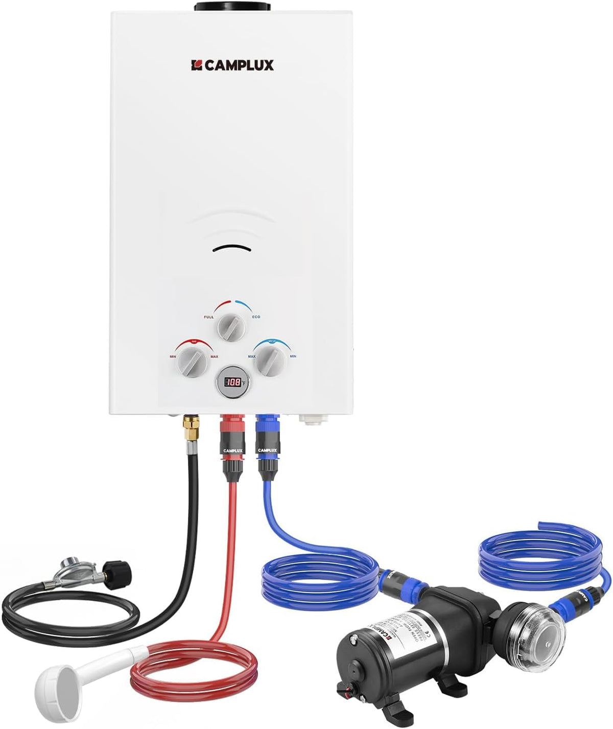 CAMPLUX Portable Propane Water Heater 2.64GPM