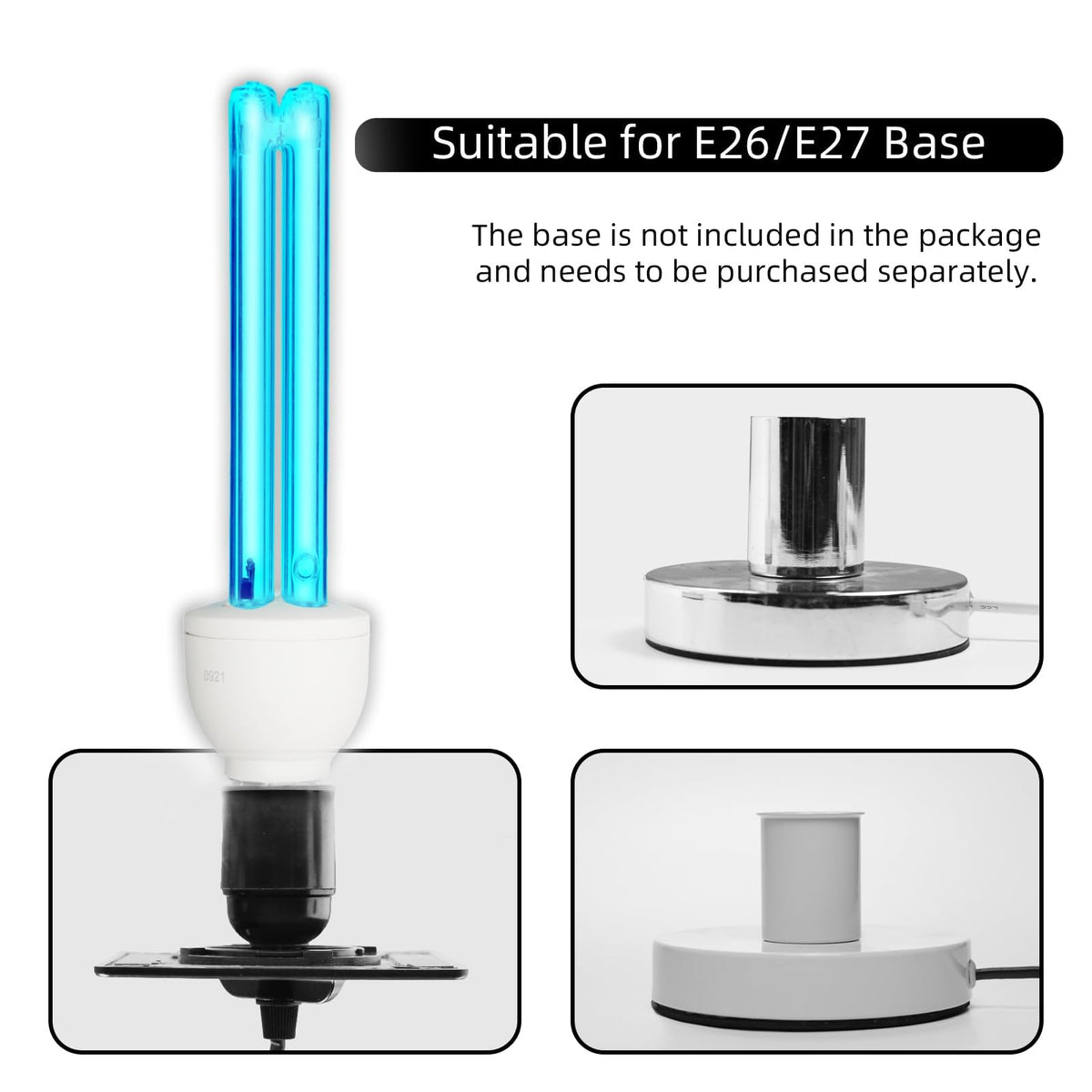 3 Pack 25 Watts UVC Light Bulb Ozone Free (25W Bulb-3 Pack(ozone free))