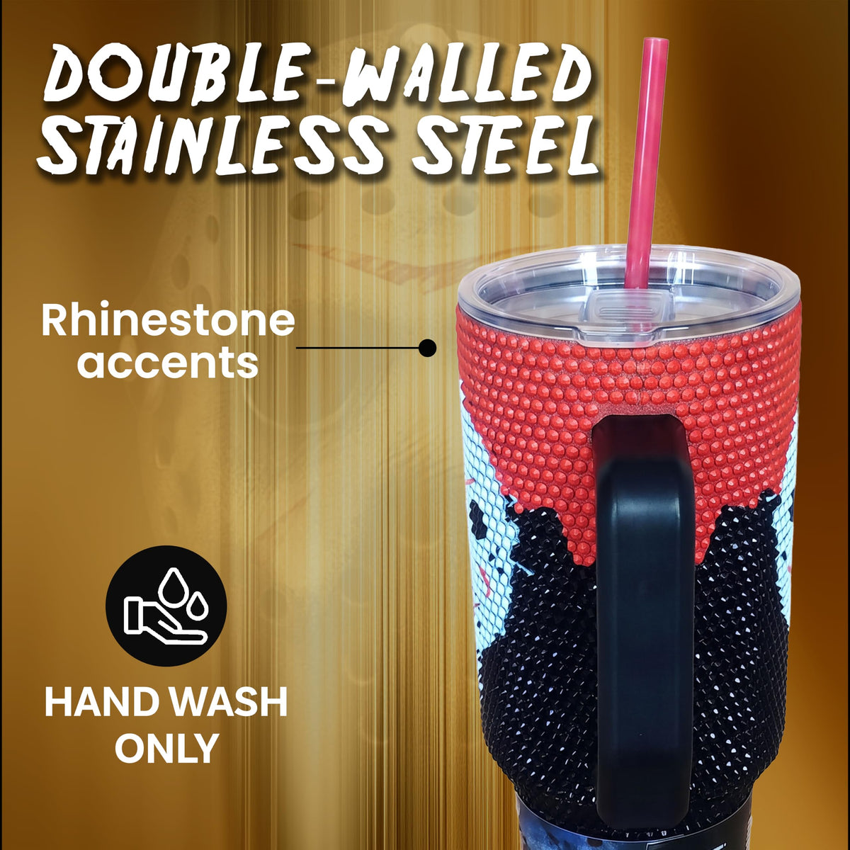 Friday the 13th Rhinestone Stainless Steel Tumbler (Friday the 13th Rhinestone)