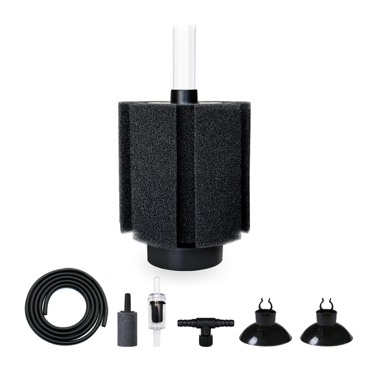 50 60 Gal Aquarium Sponge Filter with Ceramic Media and Bubble Diffuser (Medium(1 Pack) for 50-80 Gallon)