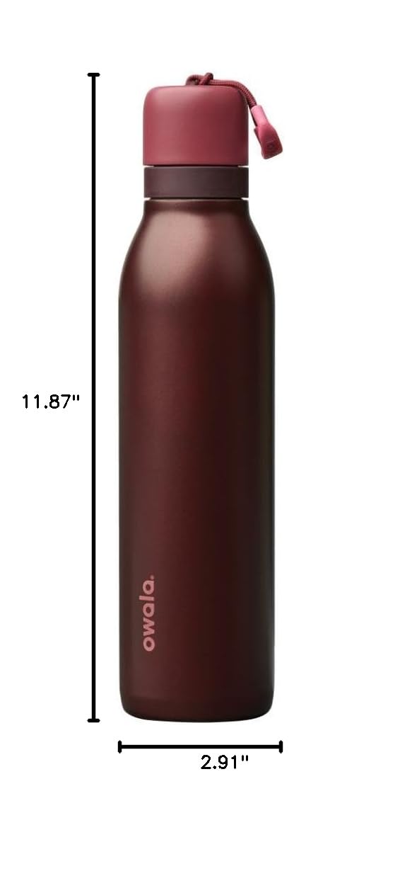FreeSip Twist Stainless Steel Water Bottle 24 oz Black Cherry (Black Cherry / 24 Ounces)