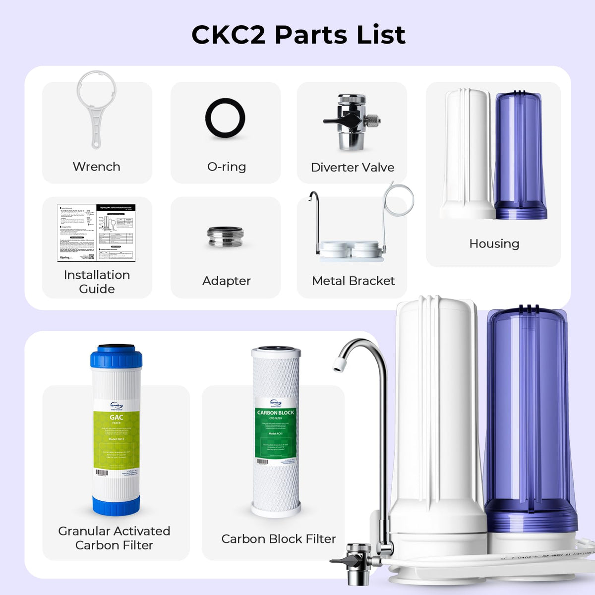 CKC2 2 Stage Countertop Drinking Water Filter System