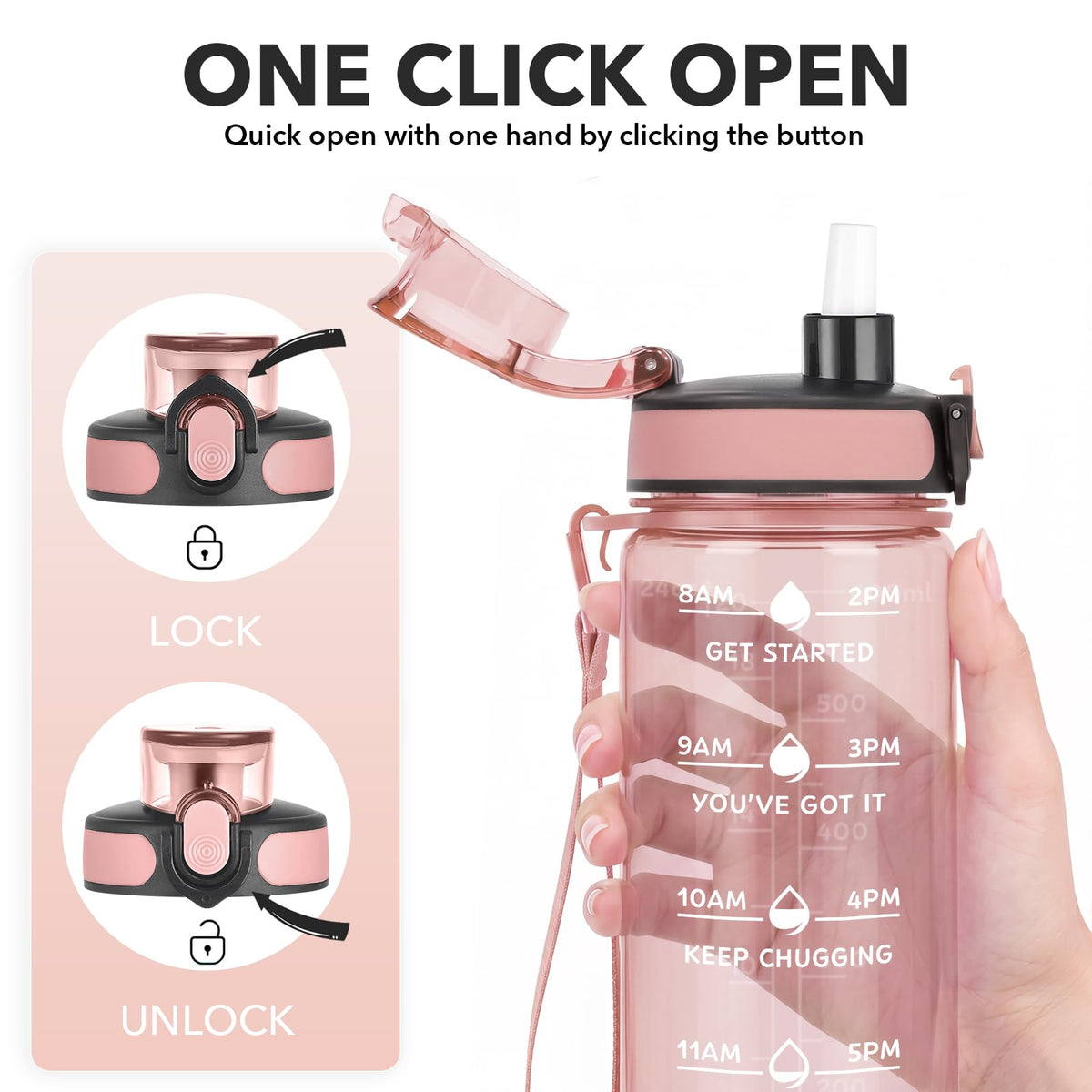 Water Bottle Leakproof BPA & Toxic Free (Lotus / 24 Ounces)
