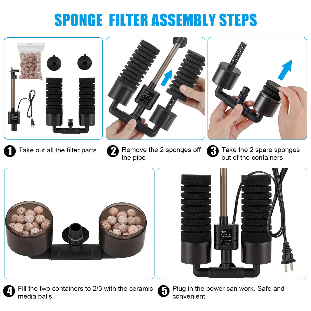 Aquarium Sponge Water Filter (Large)