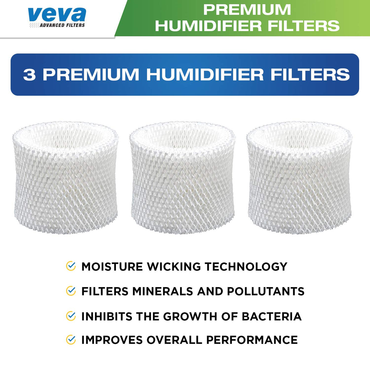 3 Pack Premium Humidifier Filters