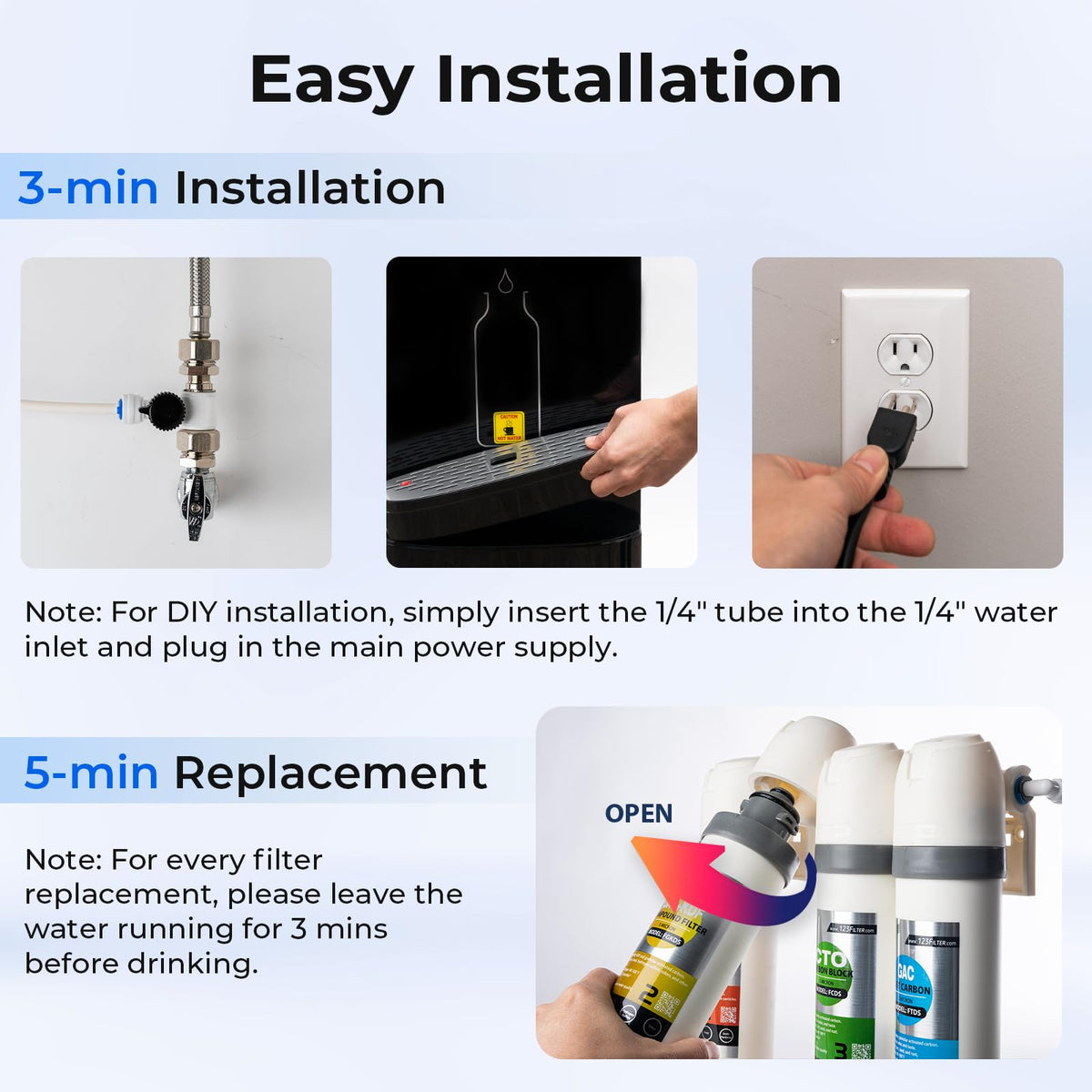 Bottleless Water Dispenser with 4 (Silver / Water Dispenser-PF)