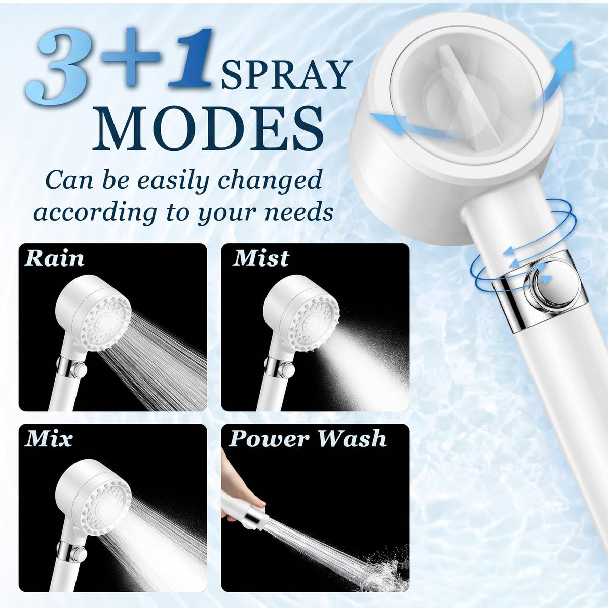 Filtered Shower Head with Handheld (White)