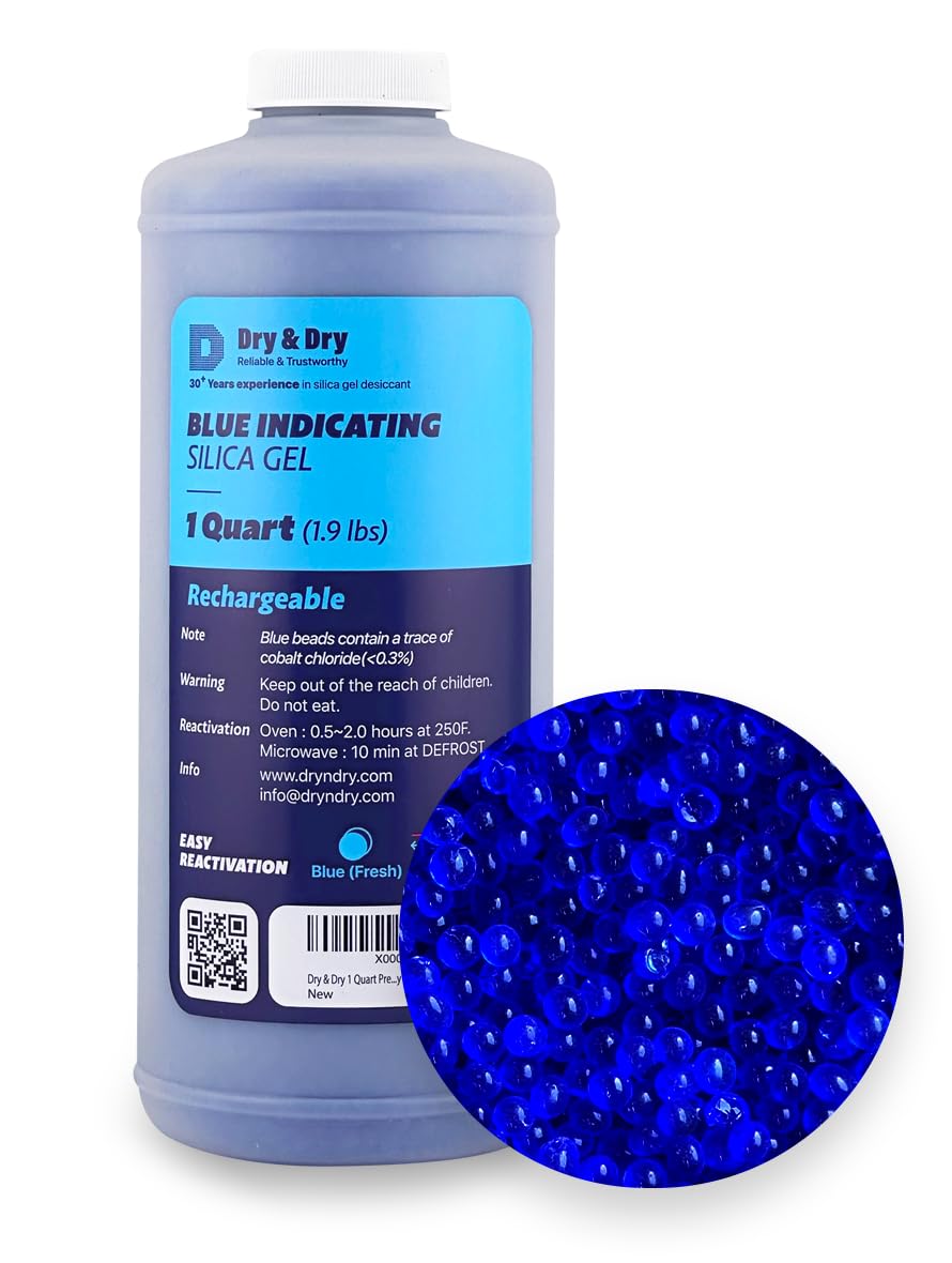 1.9 LBS] Blue Indicating Silica Gel Beads (Blue / 1.9 LBS)